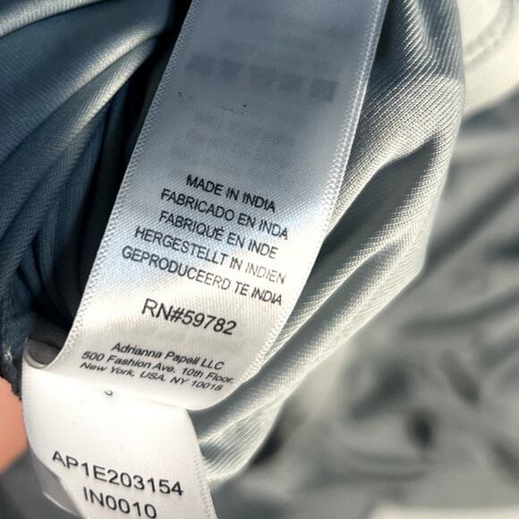 Adrinna Papell Womens Evening Tea Length Gown Silver Plus 24W - Picture 6 of 7